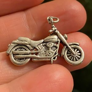 Sterling Silver Motorcycle Charm